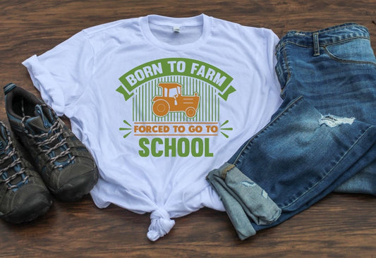 Born to Farm, Kids Farm Shirt, Tractor Shirt, Funny Farming Shirt, Farm School Shirt, Farm Life T-Shirt, Raised on a Farm, Tractor Gift kids