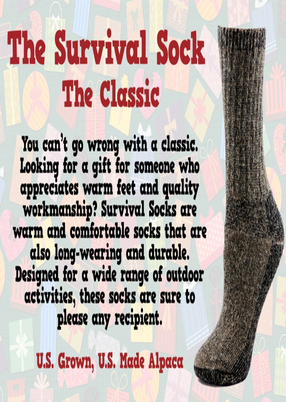 Alpaca Survival Socks, Thick Wool Socks for Men, Boot Socks Women, Hiking Gifts for him, Cozy Gifts for Mom, Outdoor Enthusiast Gift