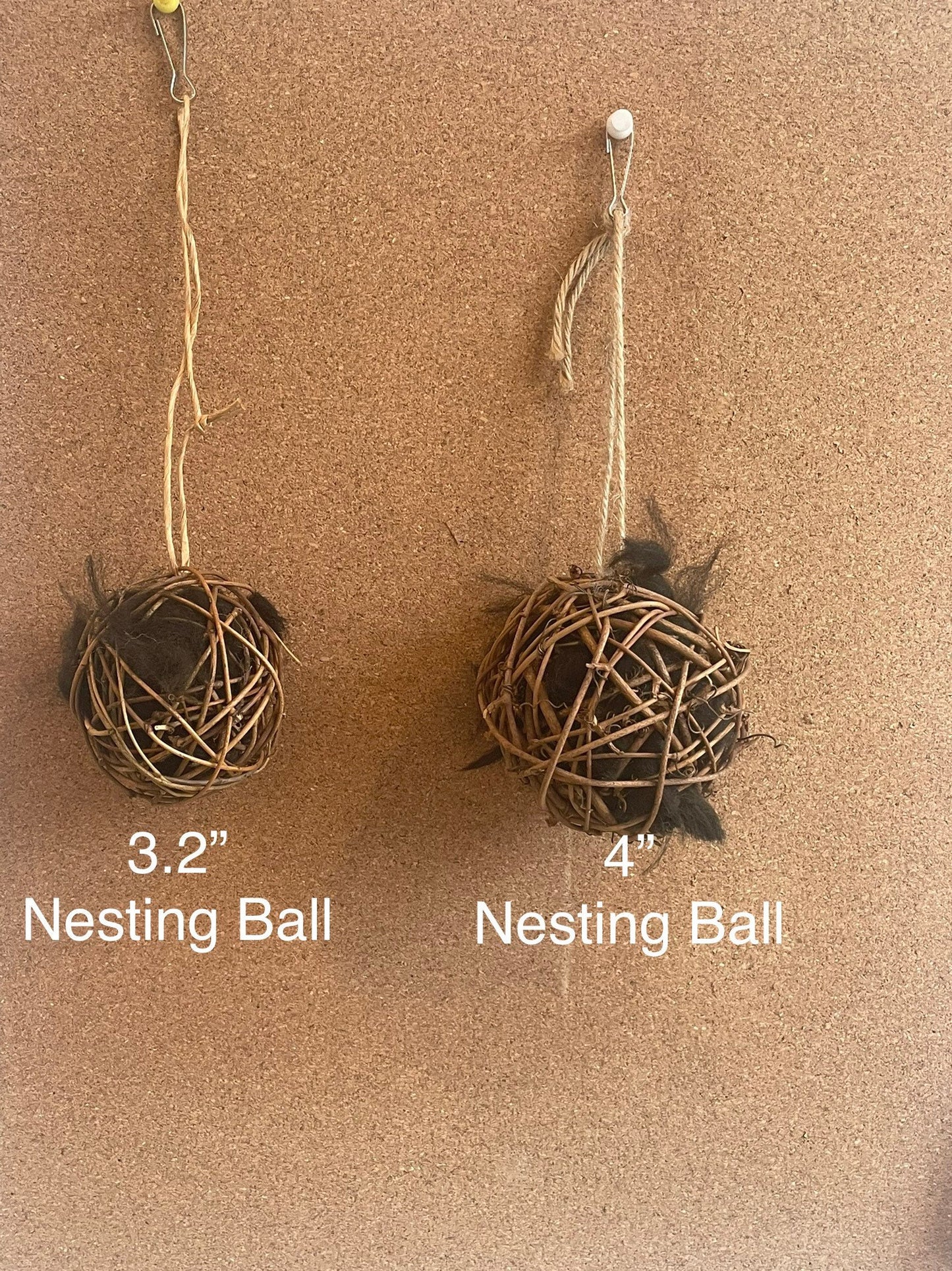 Bird Nesting Ball, Bird Nesting Material, Porch Decor Hanging, Bird Watching Gift, Nature Gift for Women, Alpaca Bird Nest, Natural Bird toy