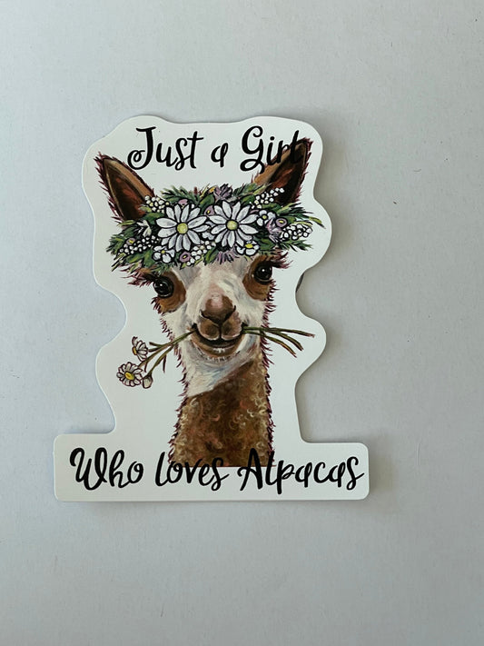 Alpaca Sticker, 4 inch Sticker, Laptop Decals, Waterproof Stickers, Funny Animal Stickers, Water Bottle Stickers, Cute Alpaca, Farm Animal