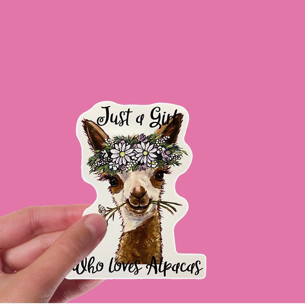 Alpaca Sticker, 4 inch Sticker, Laptop Decals, Waterproof Stickers, Funny Animal Stickers, Water Bottle Stickers, Cute Alpaca, Farm Animal