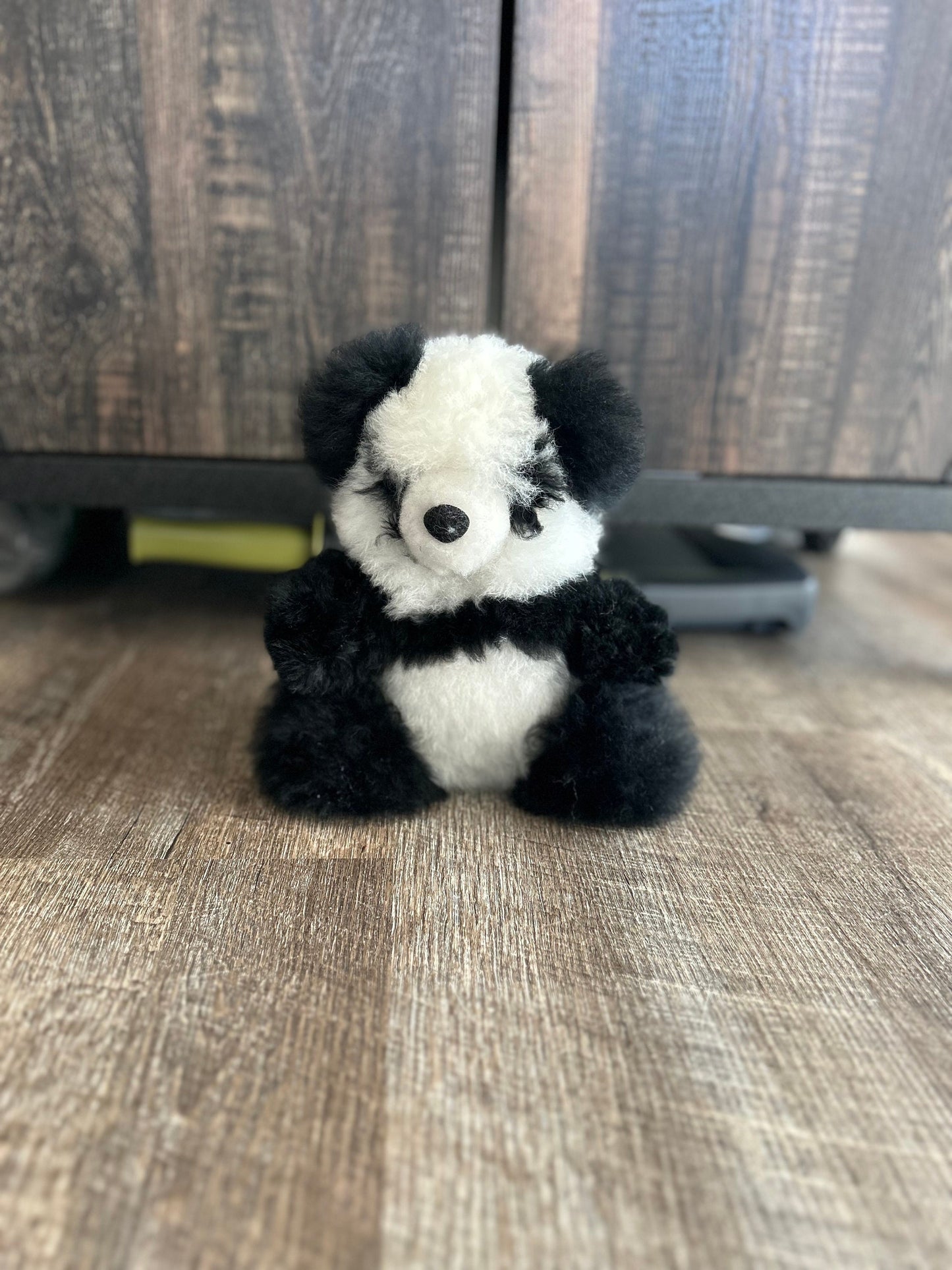 Alpaca Panda Bear, Fluffy Teddy Bear, Handmade Bear Plush, Therapy Stuffed Animal, Comfort Bear, Unique Stuffed Animals, Keepsake Bear, Gift