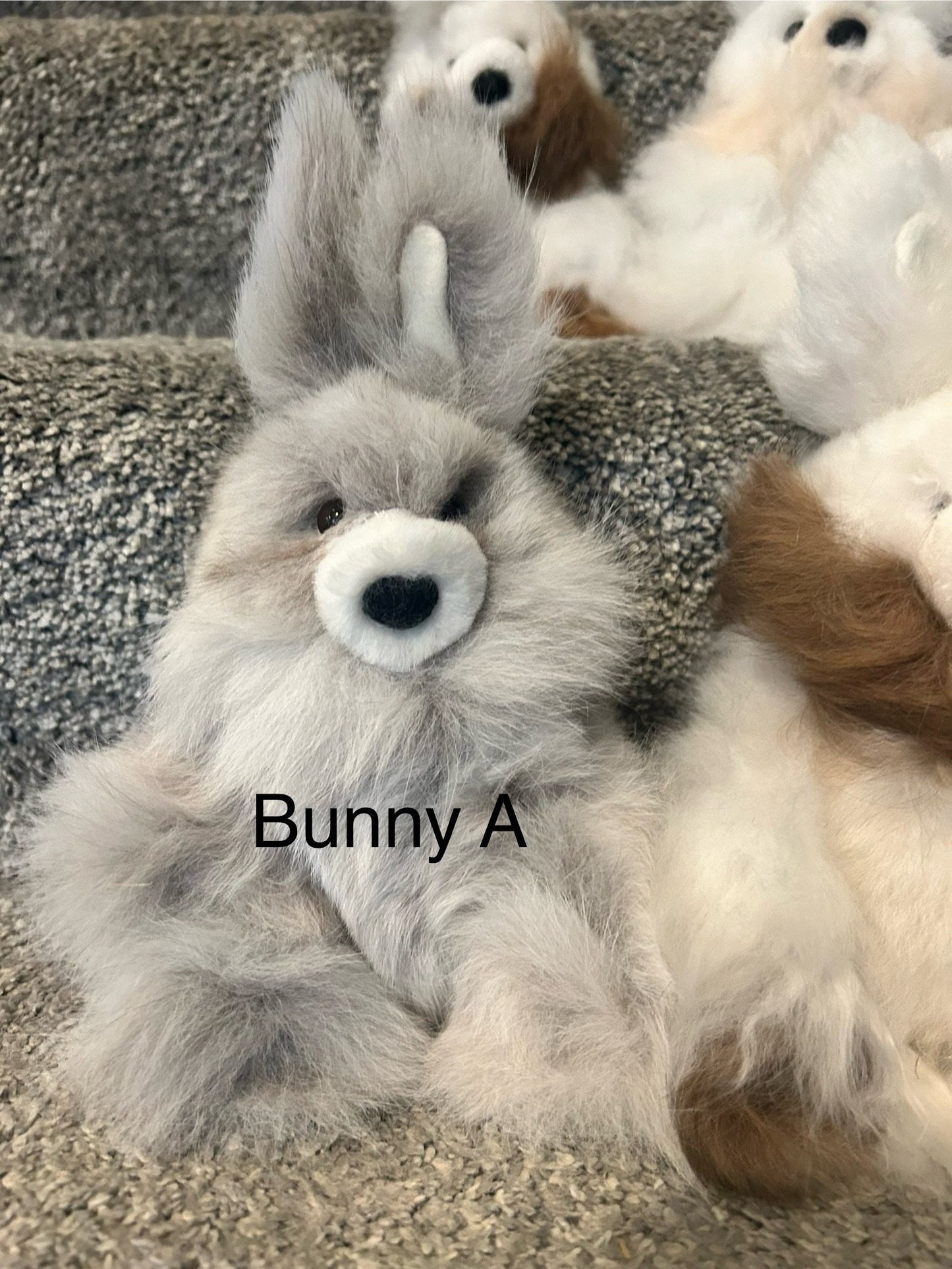 Rabbit Stuffed Animal, Easter Bunny Stuffy, Handmade Stuffed Bunnies, Alpaca Fur Stuffed Animal, Bunny Plush Toy, Bunny Plushie, Lovey Bunny
