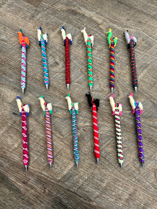 Alpaca Pens, Alpaca Key Farm, Llama Gifts, Alpaca Trinket, Gift under 10, Wrapped Pens, Handmade Ballpoint Pen, Animal Pens, Office Gifts